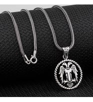 Çift Başlı Selçuklu Kartalı Motifli 925 Ayar Gümüş Kolye