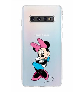 Samsung Galaxy S10  Kamera Korumalı Kapak Minnie Mouse Tasarımlı  Şeffaf  Kılıf