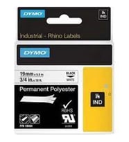 Dymo 18484 RhinoPRO SabitPolyester Şerit 19mmx5,5m Beyaz-Siyah