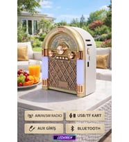 M-68BT Retro Tasarım Bluetooth Radyo - AM/FM/SW 3 Bantlı, Şarj Edilebilir USB/TF KART/AUX