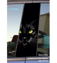 kara kedi sticker yan kapı direk kaplama 2li sol sağ takım yapıştırma