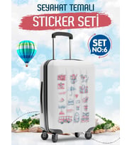 Seyahat Temalı Bavul Sticker Etiket Çıkartma S6 (Laptop Tablet Suluk Telefon Valiz Defter Kitap)-T974