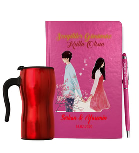 Sevgililer Gününe Özel Defter Kalem & Termos Mug Hediye Seti 27