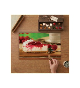 Çilekli Cheesecake Lezzet Dilimi Tasarımı 240 parça Ahşap Puzzle Ahşap Kutuda MP00393