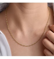 14 Ayar Altın Kaplama Peridot Doğal Taşlı  El Yapımı Gümüş Kolye - CNS00629