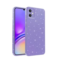 Galaxy A05 Kılıf Kamera Korumalı Simli Parıltılı Lüks Silikon (Mor)