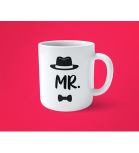 Mr & Mrs 2'li Sevgililere Eşlere Özel Baskılı Kupa Bardak