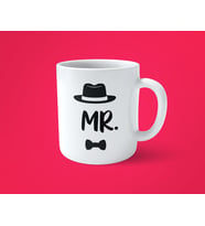 Mr & Mrs 2'li Sevgililere Eşlere Özel Baskılı Kupa Bardak