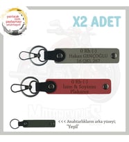 Hız Aşıkları İçin Özel İsim Plaka ve 0 Rh (-) Kan Grubu Yazılı x2 Anahtarlık, Nar Çiçeği-Kül Gri-Ysl (Çok Renkli)