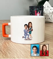 Kişiye Özel Karikatürlü Evlenme Teklifi Sevgililer Lüks Fincan Sevgililer Günü Hediyesi