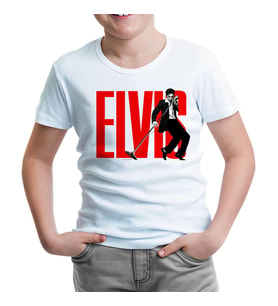 Elvis Presley - Rock'n Roll Beyaz Çocuk Tshirt