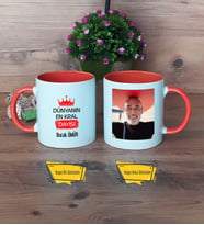 Dayıya Hediye Kupa Bardak Turuncu Fotoğraflı Dayıya Doğum Günü Hediyesi