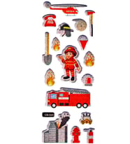 Sticker Kabartmalı Sticker Defter, Planlayıcı Etiket - (cb-540) 16x7 cm- İtfaiye Arabası