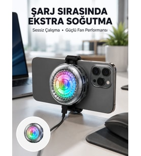 RGB Telefon Fanı Sessiz Soğutucu Tüm Akıllı Telefonlara Uygun Yeni Nesil