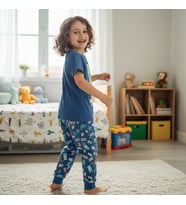 Çocuk Baskılı Mavi Renk 2'li Takım CB1066
