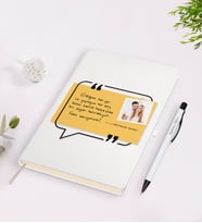 BK Gift Kişiye Özel Kendi El Yazın Mesajlı Fotoğraflı Beyaz Defter ve Kalem Hediye Seti-4