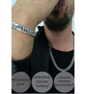 Küba Zincir Kalın Model Çelik Zincir Kolye Karma Serisi