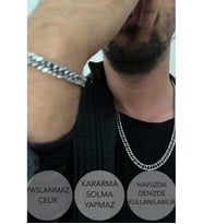 Küba Zincir Kalın Model Çelik Zincir Kolye Karma Serisi