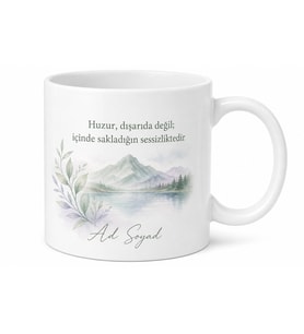 Huzur Temalı Tasarım Baskılı Kupa Bardak Hediyelik Porselen Mug Hediye