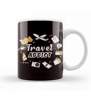 Addict Travel Blogger Traveling Blogging Backpacker Traveler Kupa Bardak Porselen
