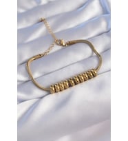 316L Çelik Gold Renk Oval Figürlü Bileklik - TJ-BB6096