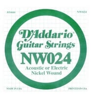 DADDARIO NW024 ELEKTRO VE AKUSTİK TEK TEL, (RE), 0.024