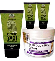 İbn-i Sina 3 Adet Kuyruk Yağı Dindirici Krem Kas Sırt Bel El Ayak Kullanım 50 ml + Varıcose Veins C