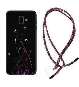 Samsung J6 Plus J7 Prime J7 Pro M20 Kılıf Boyun Asklı Rasta Silikon Line Planet 1736