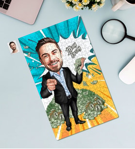Kişiye Özel 240 Parça Bankacı Temalı Karikatürlü Puzzle