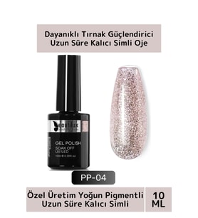 Özel Üretim Yüksek Pigmentli Hızlı Kuruyan Tırnak Güçlendirici 3 Aşamalı Kalıcı Simli Oje 10 Ml