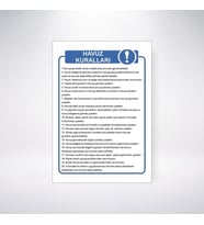 Havuz Kuralları 21x28 Arkası Sticker