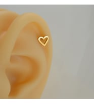 Gold Çelik Kalp Model Helix Piercing (Çok Renkli)