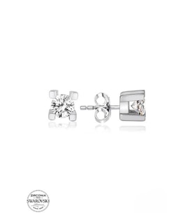 SWAROVSKİ TAŞLI  ZİRCONİA PIRLANTA MONTÜR TEK TAŞ 925 AYAR GÜMÜŞ KÜPE