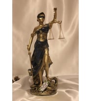 Avukat Adalet Kadın Heykeli Themis Terazi Dekoratif Hakim (Mavi)