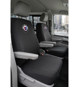 Volkswagen Transporter 4+1 - Siyah Penye Oto Koltuk Kılıfı - ALPINA Baskılı