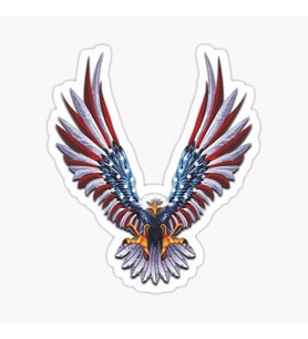 Araba Kartal Sticker Yapıştırması Etiket Amerikan Bayrağı 17CM a3