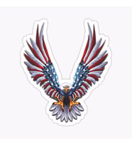 Araba Kartal Sticker Yapıştırması Etiket Amerikan Bayrağı 17CM a3