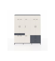 Arges Dolap 8 Raflı 4 Çekmeceli 3 Askılı 220x30x243 Antrasit-Aytaşı/Antrasit