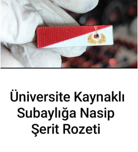 Üniversite Kaynağından Subaylığa Nasıp Şerit Rozeti (Çok Renkli)