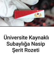 Üniversite Kaynağından Subaylığa Nasıp Şerit Rozeti (Çok Renkli)