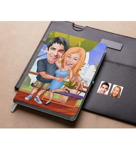 Bk Gift Kişiye Özel Sevgililer Karikatürlü Beyaz Defter-14 , Arkadaşa Hediye , Sevgiliye Hediye