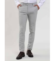 Gri Erkek Ekstra Slim Fit Melanj Desenli Klasik Pantolon - 103508
