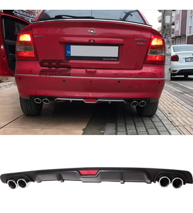 Opel Astra G Difüzör Arka Tampon Eki 4 Egzoz Çıkışlı Siyah