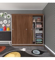 Kenzlife gardırop sürgülü kapaklı kapılı 180 papatya cvz gardolap dolap (Karışık)