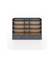 Hyperion Dolap 12 Raflı 3 Çekmeceli  220x44x163 Antrasit-Çam/Antrasit