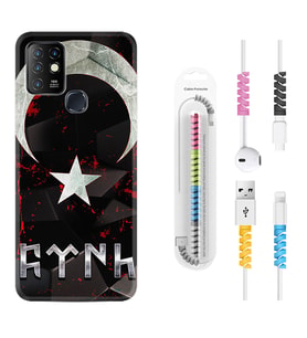 INFINIX Hot 8 9 10 11S Hot 10 Play 10T Kılıf Kablo Koruma Spiral Silikon Göktürk 1394