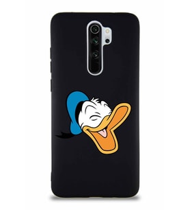 Xiaomi Redmi Note 8 Pro Soft Premier Kapak Donald Duck-E Tasarımlı Silikon Kılıf - Siyah (Şeffaf)