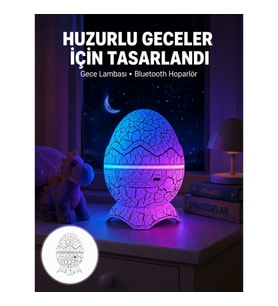 Mey İthalat® Bluetooth Hoparlör Özellikli 7 Renkli Gece Aydınlatması Yeni Nesil