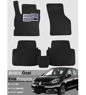 RENAULT SCENİC 3 (2009-2016) Uyumlu EVA Paspas Tam Set–Oto Paspas,Araca Özel,Kolay Montaj