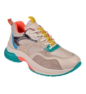 Pullman Simli Kadın Spor Ayakkabı Sneaker SMS-30162 BEJ SİMLİ